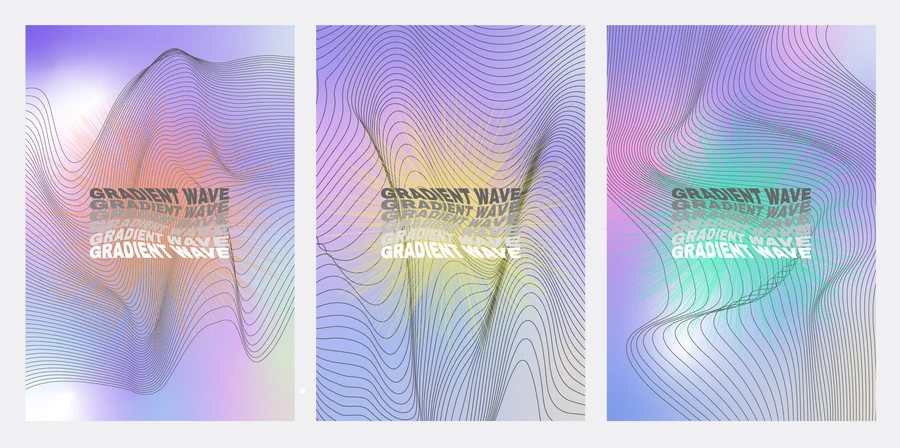 复古几何抽象半调像素插画主视觉KV艺术音乐海报AI矢量设计素材【008】